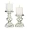 Silver Glass Traditional Candle Holder Set, 2ct.